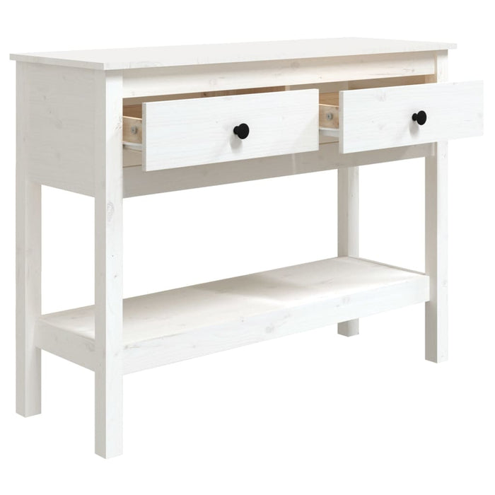 Masă consolă, alb, 100x35x75 cm, lemn masiv de pin - WALTI WALTI