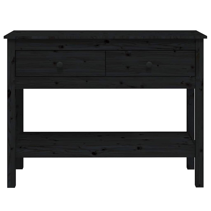 Masă consolă, negru, 100x35x75 cm, lemn masiv de pin WALTI