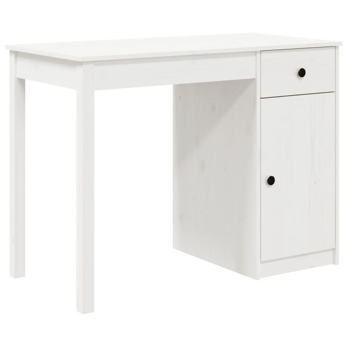 Birou, alb, 100x50x75 cm, lemn masiv de pin - WALTI WALTI