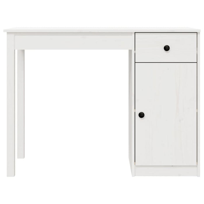 Birou, alb, 100x50x75 cm, lemn masiv de pin - WALTI WALTI