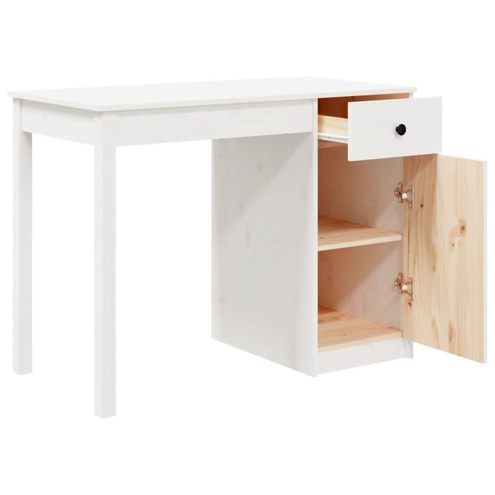 Birou, alb, 100x50x75 cm, lemn masiv de pin - WALTI WALTI