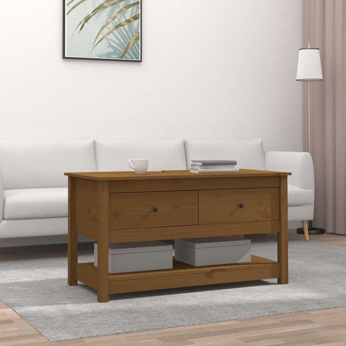 Măsuță de cafea, maro miere, 102x49x55 cm, lemn masiv de pin WALTI