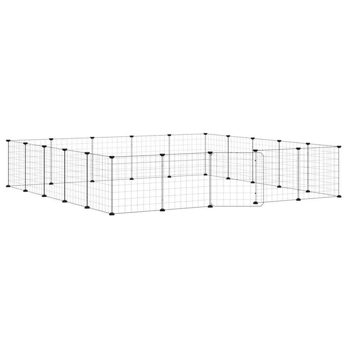 Cușcă animale de companie cu ușă 20 panouri negru 35x35 cm oțel - WALTI WALTI