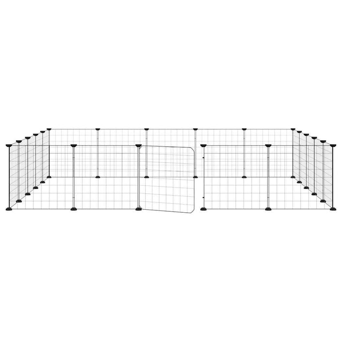 Cușcă animale de companie cu ușă 20 panouri negru 35x35 cm oțel - WALTI WALTI