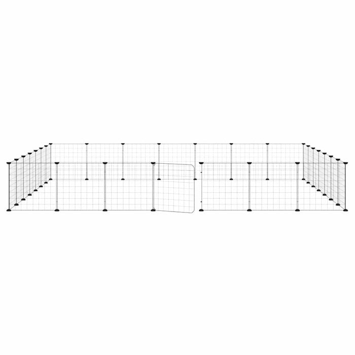 Cușcă animale de companie cu ușă 28 panouri negru 35x35 cm oțel - WALTI WALTI