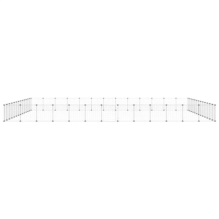 Cușcă animale de companie cu ușă 52 panouri negru 35x35 cm oțel - WALTI WALTI