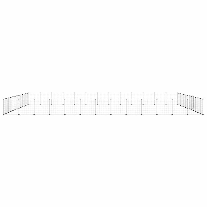 Cușcă animale de companie cu ușă 52 panouri negru 35x35 cm oțel - WALTI WALTI