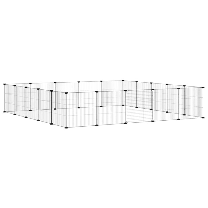 Cușcă animale de companie cu ușă 20 panouri negru 35x35 cm oțel - WALTI WALTI
