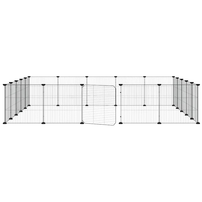 Cușcă animale de companie cu ușă 20 panouri negru 35x35 cm oțel - WALTI WALTI