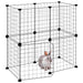 Cușcă animale de companie cu ușă 12 panouri negru 35x35 cm oțel - WALTI WALTI