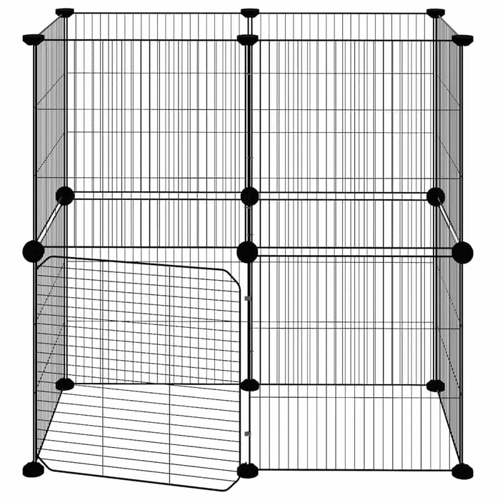 Cușcă animale de companie cu ușă 12 panouri negru 35x35 cm oțel - WALTI WALTI