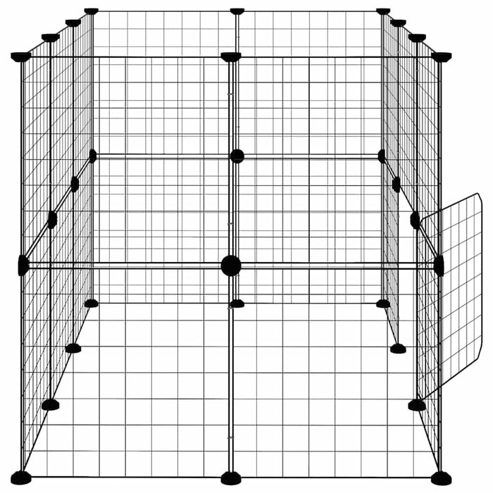 Cușcă animale de companie cu ușă 20 panouri negru 35x35 cm oțel - WALTI WALTI
