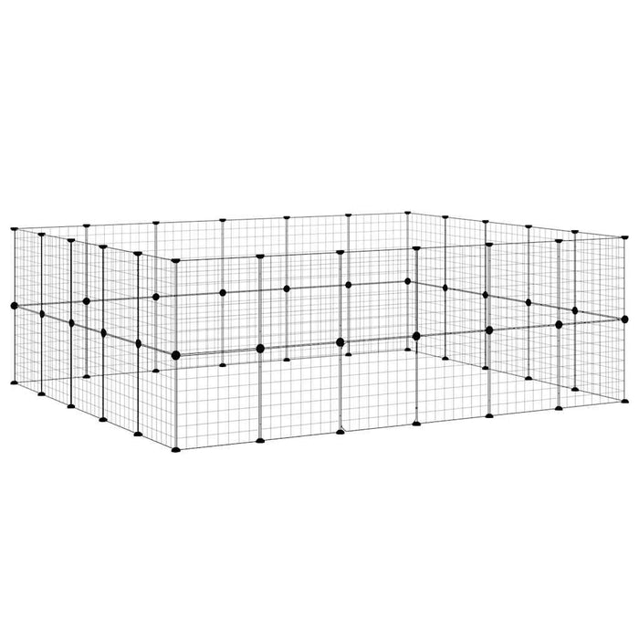 Cușcă animale de companie cu ușă 44 panouri negru 35x35 cm oțel - WALTI WALTI