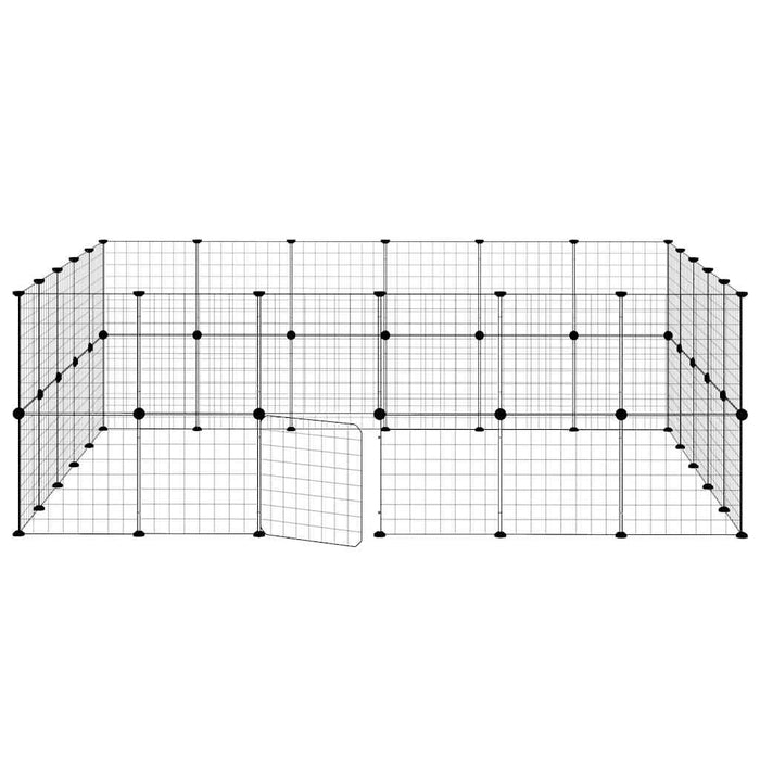 Cușcă animale de companie cu ușă 44 panouri negru 35x35 cm oțel - WALTI WALTI