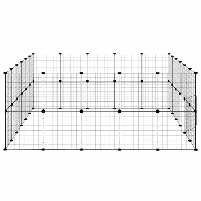 Cușcă animale de companie cu ușă 44 panouri negru 35x35 cm oțel - WALTI WALTI