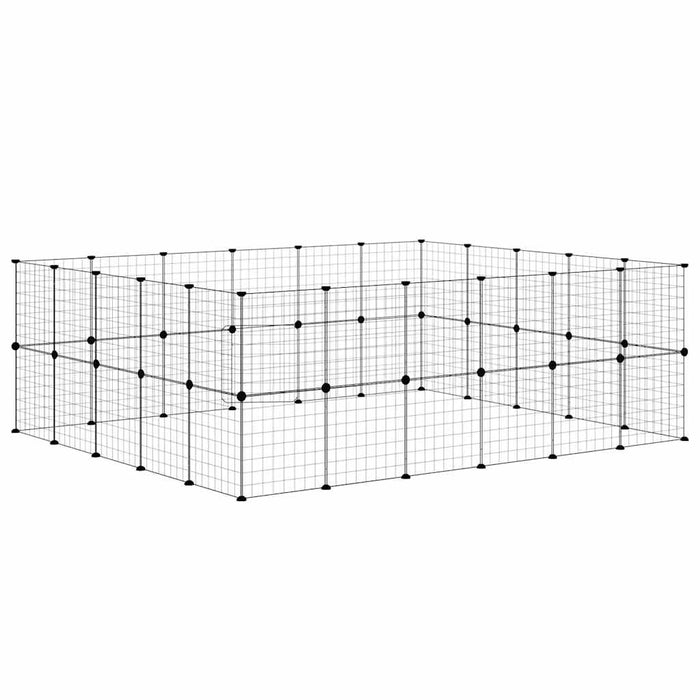 Cușcă animale de companie cu ușă 44 panouri negru 35x35 cm oțel - WALTI WALTI