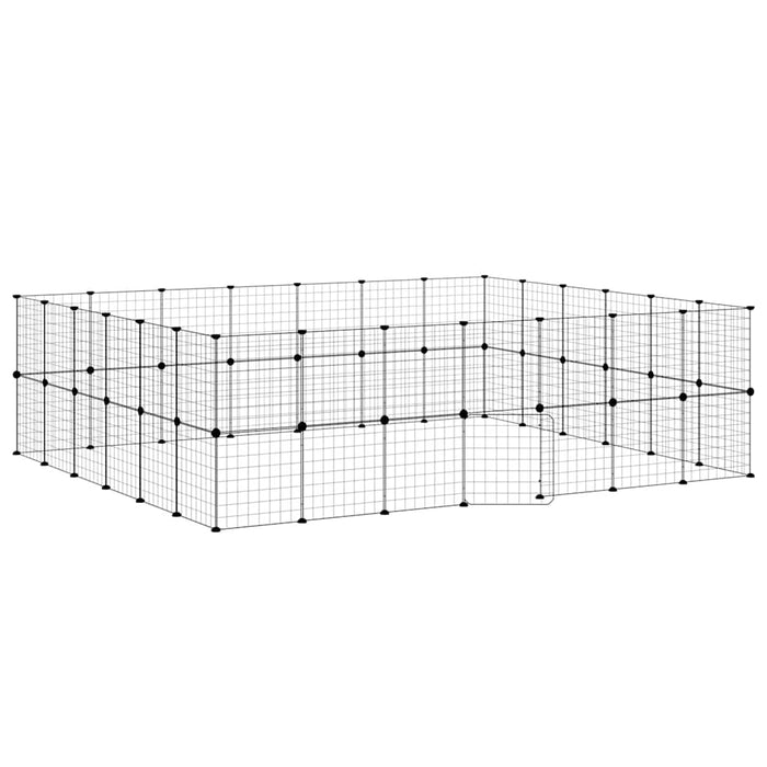 Cușcă animale de companie cu ușă 52 panouri negru 35x35 cm oțel - WALTI WALTI
