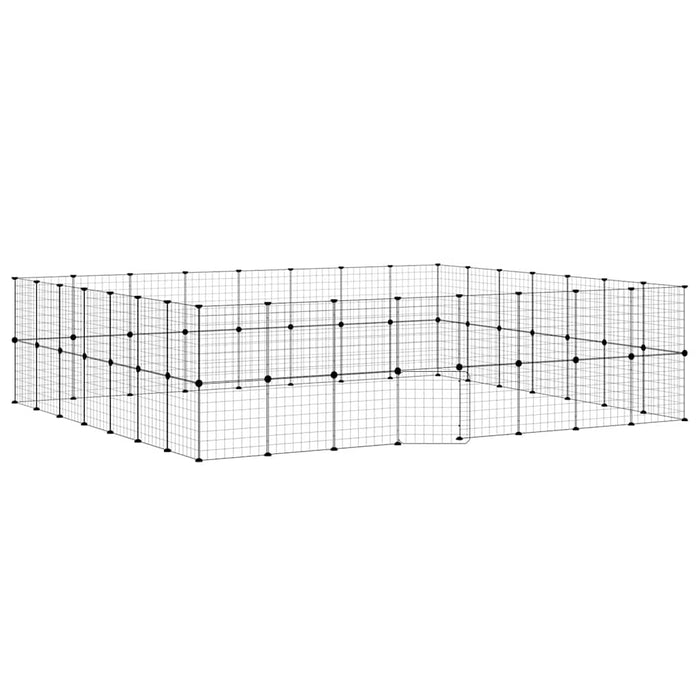 Cușcă animale de companie cu ușă 60 panouri negru 35x35 cm oțel - WALTI WALTI