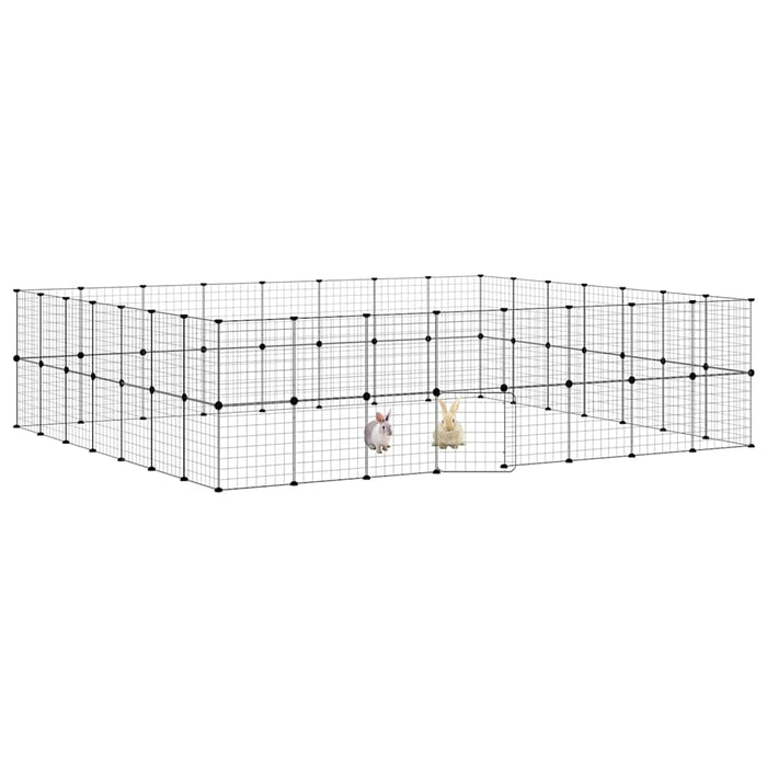 Cușcă animale de companie cu ușă 60 panouri negru 35x35 cm oțel - WALTI WALTI