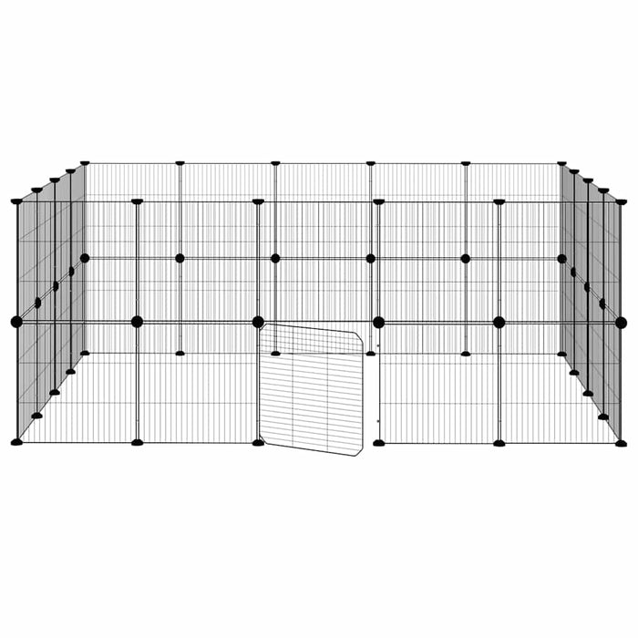 Cușcă animale de companie cu ușă 36 panouri negru 35x35 cm oțel - WALTI WALTI
