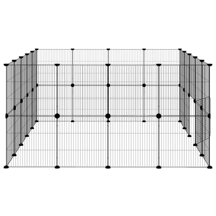 Cușcă animale de companie cu ușă 36 panouri negru 35x35 cm oțel - WALTI WALTI