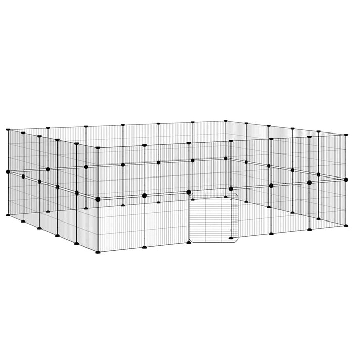 Cușcă animale de companie cu ușă 44 panouri negru 35x35 cm oțel - WALTI WALTI