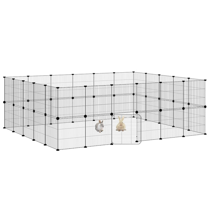 Cușcă animale de companie cu ușă 44 panouri negru 35x35 cm oțel - WALTI WALTI