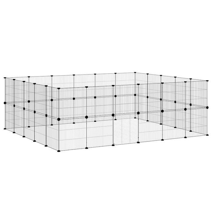 Cușcă animale de companie cu ușă 44 panouri negru 35x35 cm oțel - WALTI WALTI