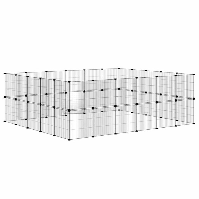 Cușcă animale de companie cu ușă 44 panouri negru 35x35 cm oțel - WALTI WALTI