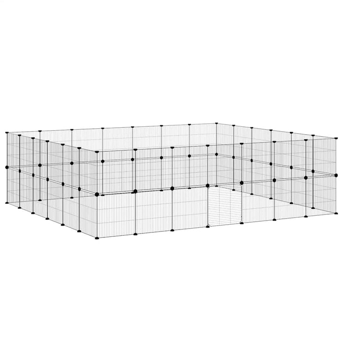 Cușcă animale de companie cu ușă 52 panouri negru 35x35 cm oțel - WALTI WALTI