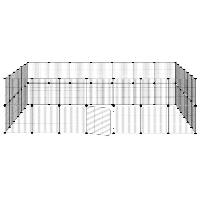 Cușcă animale de companie cu ușă 52 panouri negru 35x35 cm oțel - WALTI WALTI