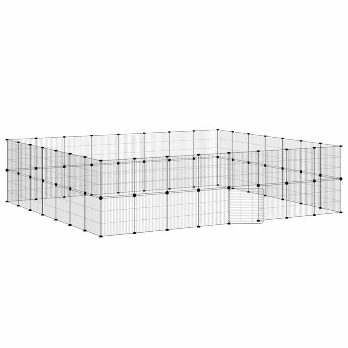 Cușcă animale de companie cu ușă 60 panouri negru 35x35 cm oțel - WALTI WALTI