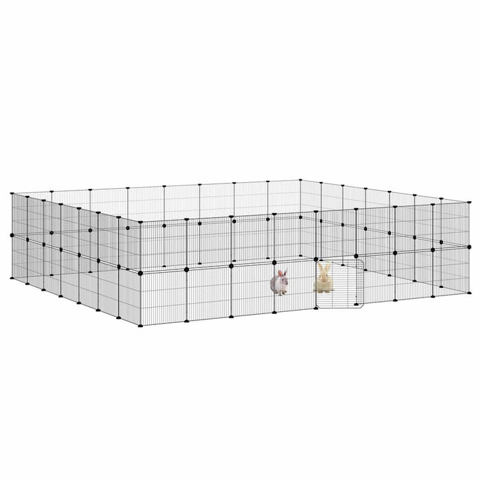 Cușcă animale de companie cu ușă 60 panouri negru 35x35 cm oțel - WALTI WALTI