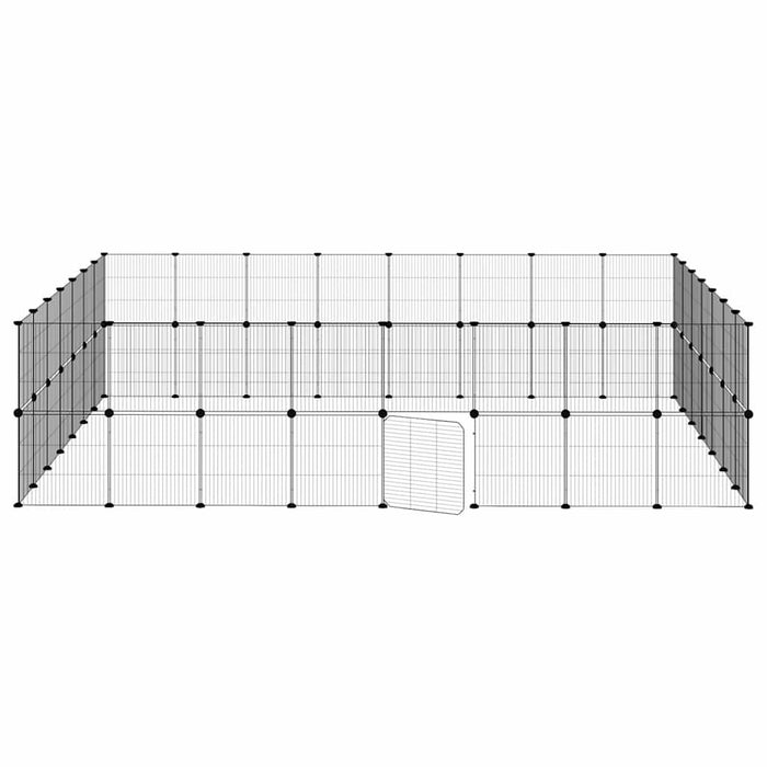 Cușcă animale de companie cu ușă 60 panouri negru 35x35 cm oțel - WALTI WALTI