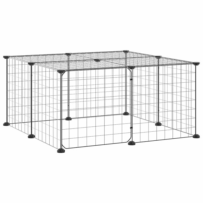 Cușcă animale de companie cu ușă 12 panouri negru 35x35 cm oțel - WALTI WALTI