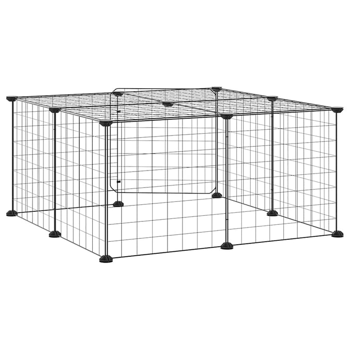 Cușcă animale de companie cu ușă 12 panouri negru 35x35 cm oțel - WALTI WALTI