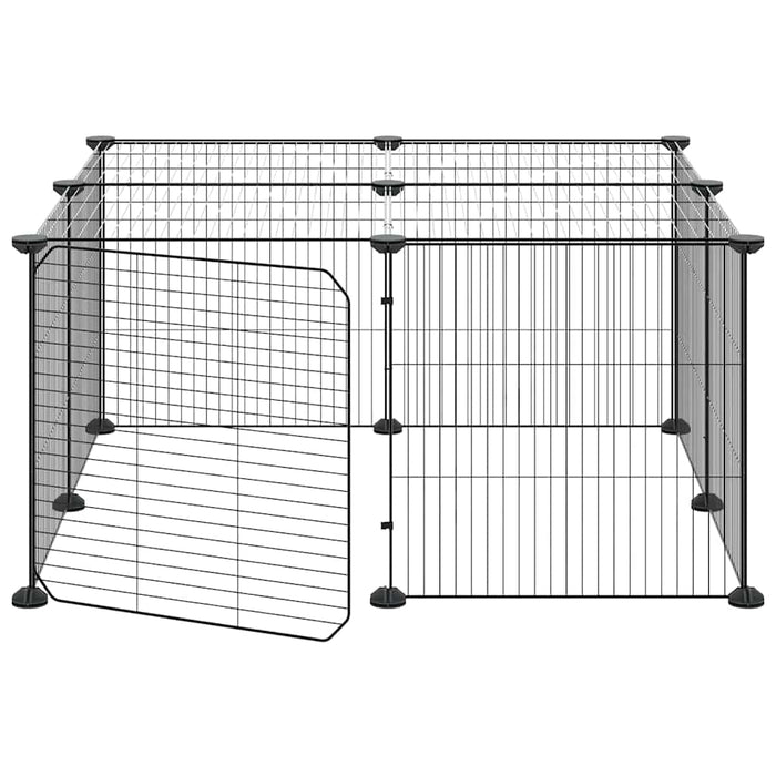 Cușcă animale de companie cu ușă 12 panouri negru 35x35 cm oțel - WALTI WALTI