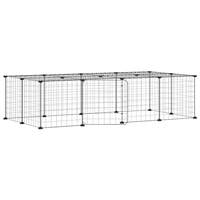 Cușcă animale de companie cu ușă 20 panouri negru 35x35 cm oțel - WALTI WALTI