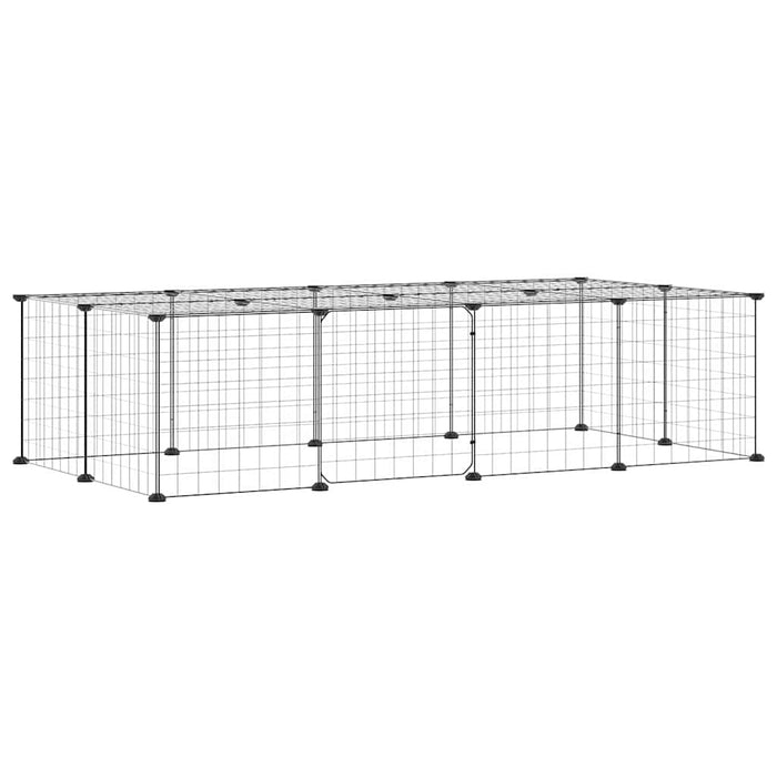 Cușcă animale de companie cu ușă 20 panouri negru 35x35 cm oțel - WALTI WALTI