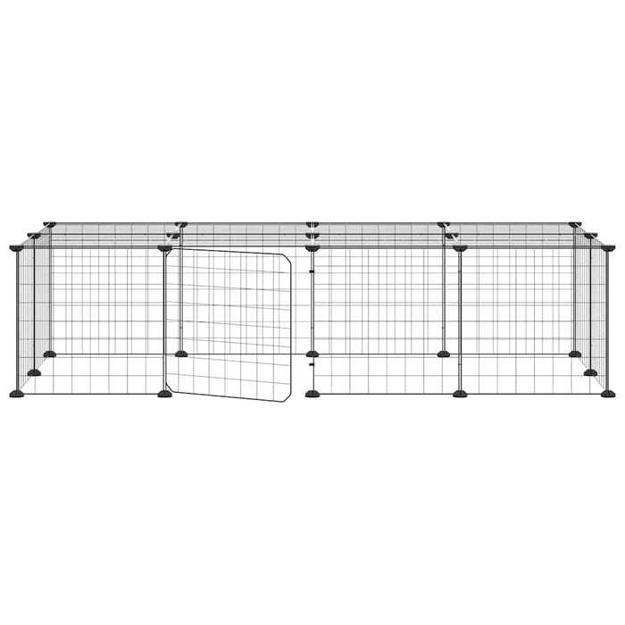 Cușcă animale de companie cu ușă 20 panouri negru 35x35 cm oțel - WALTI WALTI