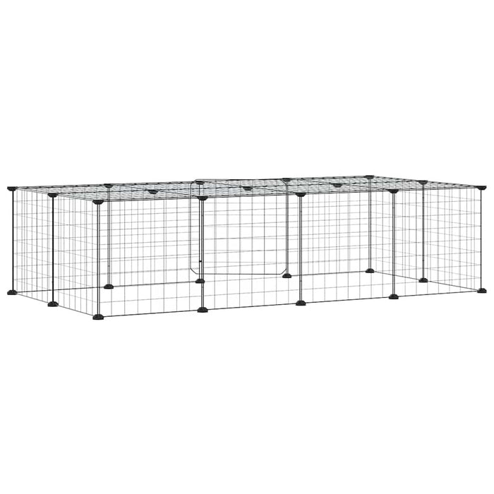 Cușcă animale de companie cu ușă 20 panouri negru 35x35 cm oțel - WALTI WALTI