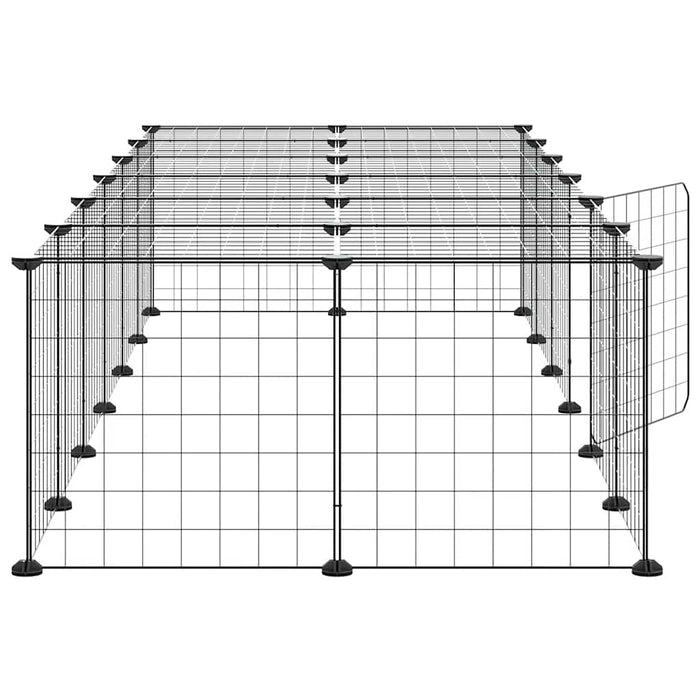 Cușcă animale de companie cu ușă 28 panouri negru 35x35 cm oțel - WALTI WALTI