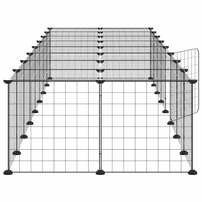 Cușcă animale de companie cu ușă 36 panouri negru 35x35 cm oțel - WALTI WALTI
