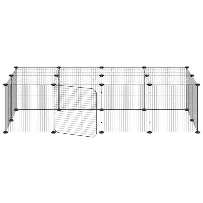 Cușcă animale de companie cu ușă 20 panouri negru 35x35 cm oțel - WALTI WALTI