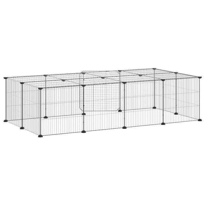 Cușcă animale de companie cu ușă 20 panouri negru 35x35 cm oțel - WALTI WALTI