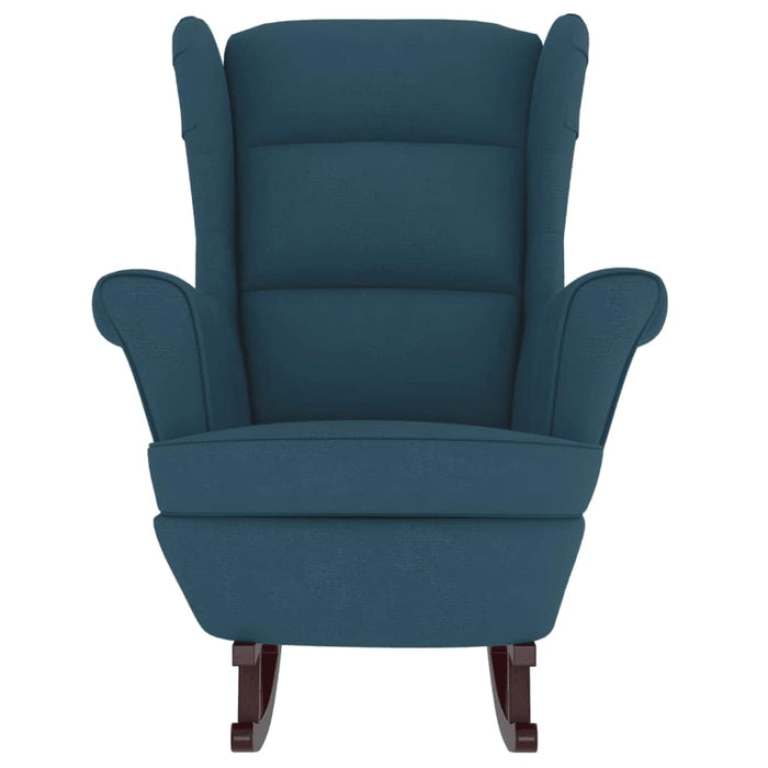 Balansoar cu spătar albastru, catifea și lemn masiv WALTI