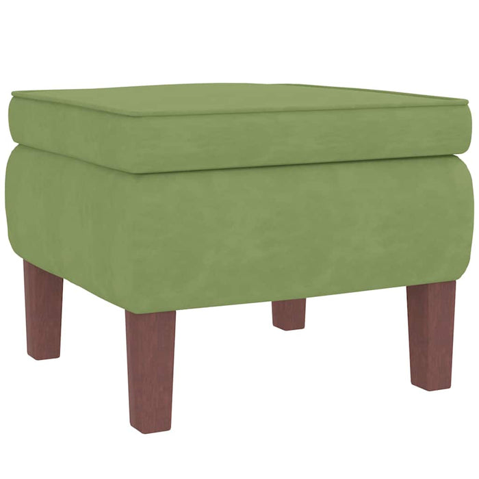 Fotoliu cu taburet, verde deschis, catifea WALTI