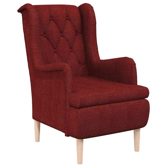 Fotoliu cu taburet, roșu vin, material textil WALTI