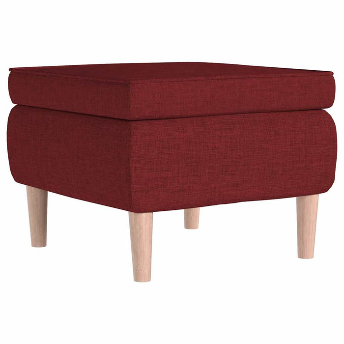 Fotoliu cu taburet, roșu vin, material textil WALTI