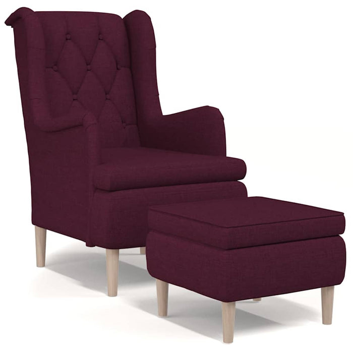 Fotoliu cu taburet, violet, material textil WALTI